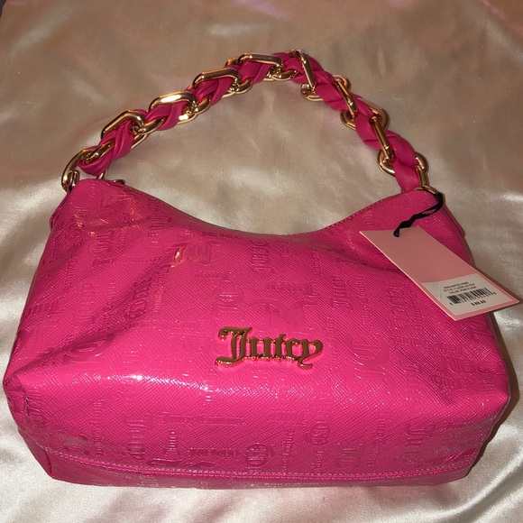 Juicy Couture Pink Flash Enchanted Hobo Bag Top Handle Woven Chunky Strap NWT main image 7